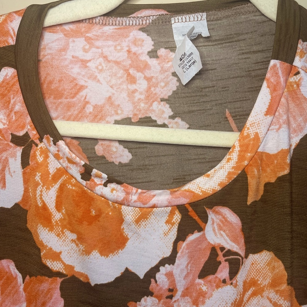 Brown Floral Dress Size L NWOT - Picture 4 of 7